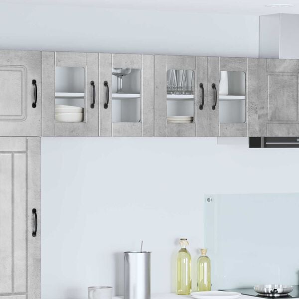 vidaXL Kitchen Cabinet with Shelf 2 pcs Concrete Grey 60 x 31 x 40 cm