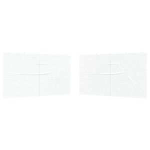 vidaXL Party Tent Sidewall 2 pcs 400 x 195 cm White PE and Steel