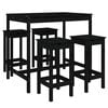 vidaXL 5 Piece Garden Bar Set Black Solid Wood Pine