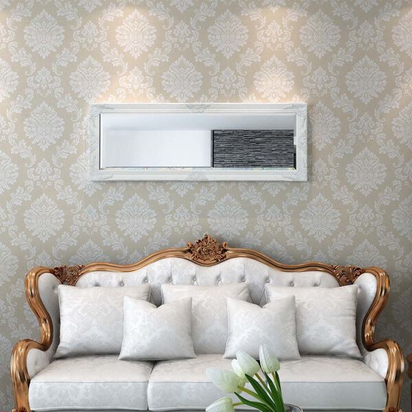 vidaXL Wall Mirror Baroque Style 140x50 cm White