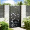 vidaXL Garden Gate Black 100x175 cm Steel Flame Design