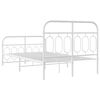 vidaXL Metal Bed Frame without Mattress with Footboard White 120x190cm