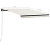 vidaXL Manual Retractable Awning 300x250 cm Cream