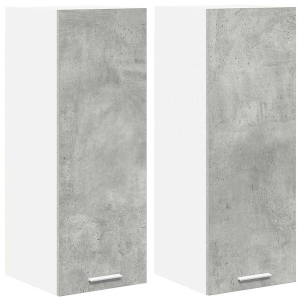 vidaXL Hanging Cabinet 2 pcs Concrete Grey and White 30 x 31 x 80 cm
