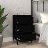vidaXL Bedside Cabinet Black 40x35x70 cm Engineered Wood