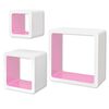 vidaXL Wall Cube Shelves 6 pcs White and Pink