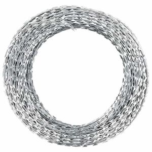 vidaXL BTO-22 Clipped Concertina Razor Wire Galvanised Steel 100 m