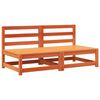 vidaXL Garden Sofas Armless 2 pcs Wax Brown 70x70x67 cm Solid Wood Pine
