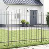 vidaXL Garden Fence 6 pcs Grey 170 x 190 cm Powder-Coated Steel