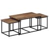 vidaXL Nesting Coffee Tables 3 pcs Solid Wood Teak