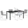 vidaXL Garden Dining Set Folding 5 pcs White Textilene and steel