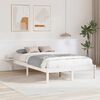 vidaXL Bed Frame White 135 x 190 cm Solid Pine Wood