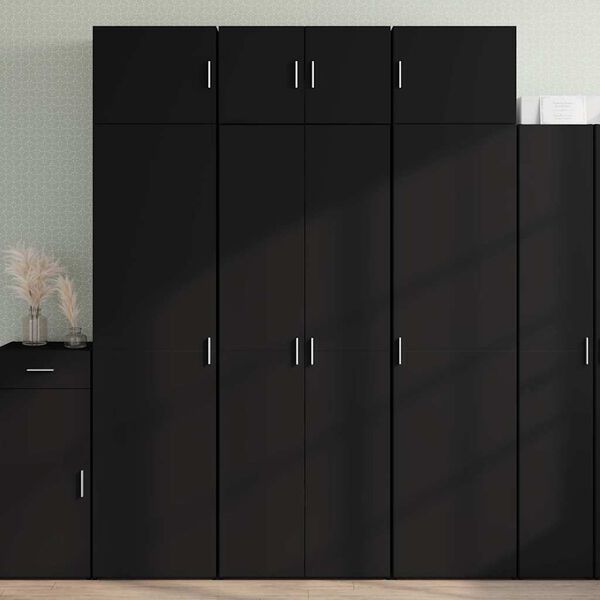 vidaXL Highboard Black 70x42.5x185 cm Engineered Wood
