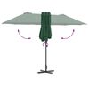 vidaXL Garden Parasol Green 370 x 197 x 239 cm Polyester and Aluminium