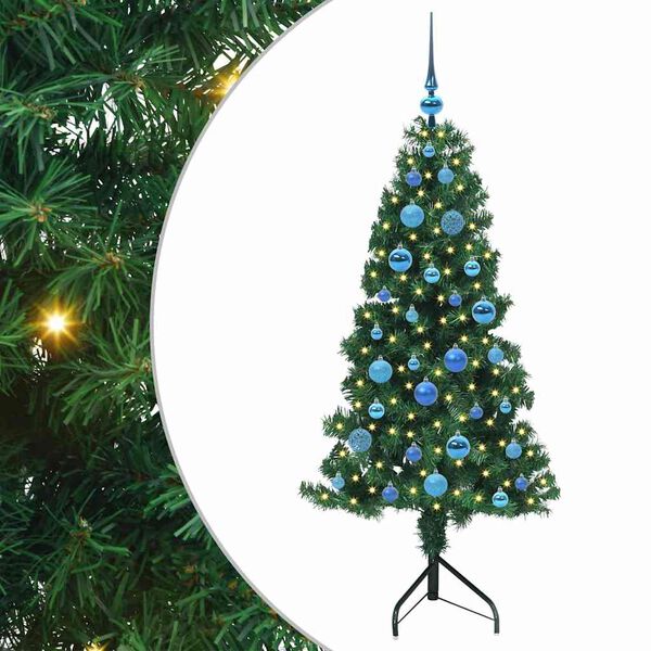 vidaXL Corner Artificial Christmas Tree Green 150 cm PVC and Metal