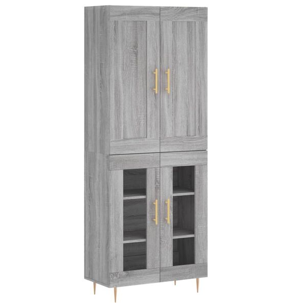 vidaXL Highboard Grey Sonoma 69.5x34x180 cm Engineered Wood
