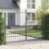 vidaXL Garden Gate with Lock Grey 200 x 300 cm Steel
