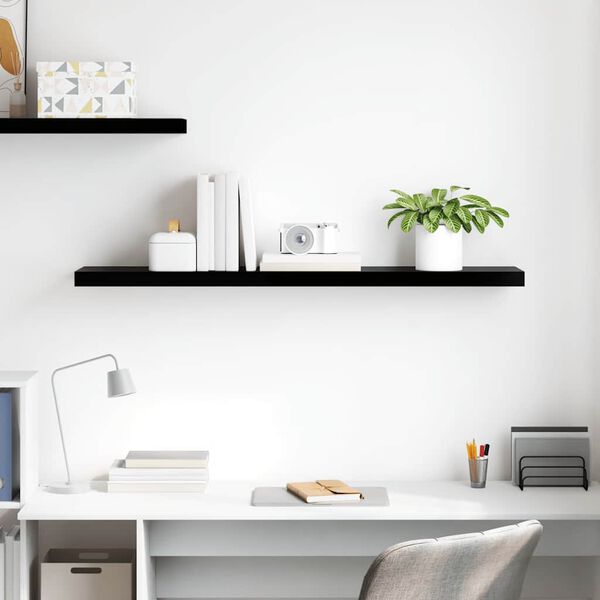 vidaXL Floating Wall Shelf High Gloss Black 120x23.5x3.8 cm MDF