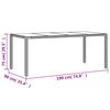 vidaXL Garden Table with Glass Top Grey 190x90x75 cm Poly Rattan