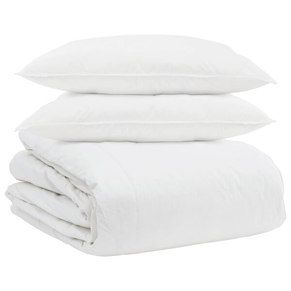 vidaXL Duvet Set with Pillow 3 pcs White Down Feather