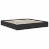 vidaXL Storage Bed with Headboard Black 200 x 200 cm Engineered Wood