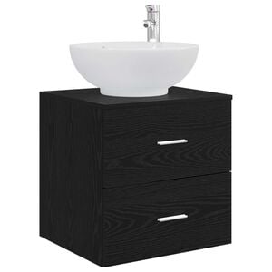 vidaXL Wall-Mounted Sink Vanity Black Oak 49.5 x 44.5 x 66.5 cm