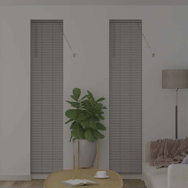 vidaXL Window Blind with Curtains Manual Silver Aluminium