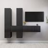vidaXL 7 Piece TV Cabinet Set High Gloss Grey Engineered Wood