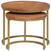 vidaXL Nesting Coffee Tables 2 pcs Solid Mango Wood and Steel