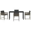 vidaXL Garden Dining Set 5 pcs Grey Poly Rattan