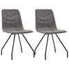 vidaXL Dining Chairs 2 pcs Dark Brown Faux Leather