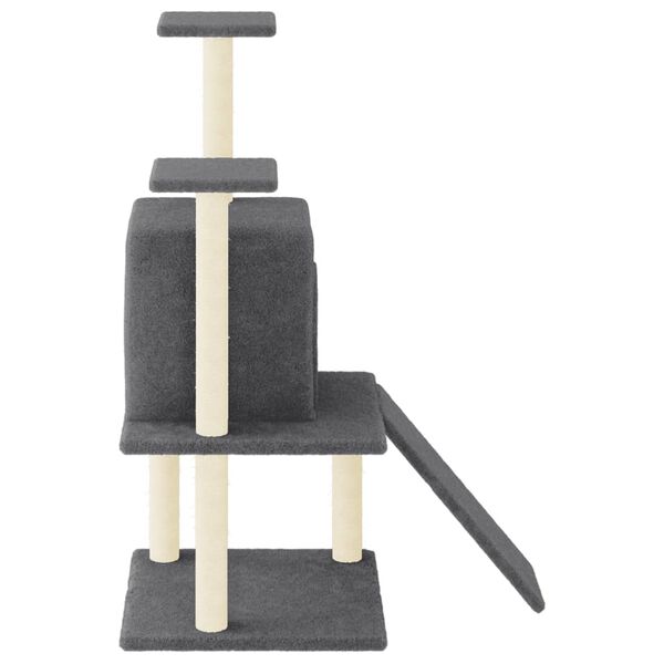 vidaXL Cat Tree with Sisal Scratching Posts Dark Grey 110 cm