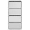 vidaXL Shoe Cabinet with Mirror 4-Layer Grey Sonoma 63x17x134 cm
