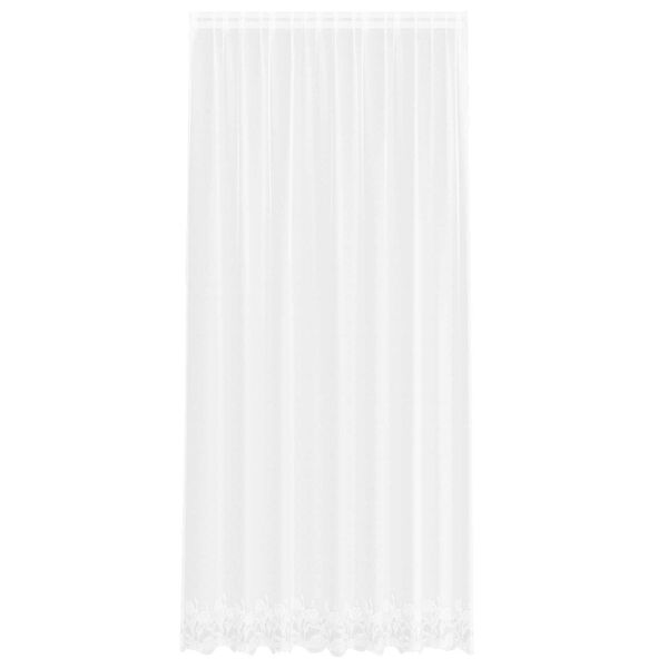 vidaXL Lace Curtain with Curtains Floral White 280 x 200 cm Polyester