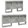 vidaXL Storage Headboard Concrete Grey 140 cm Engineered Wood