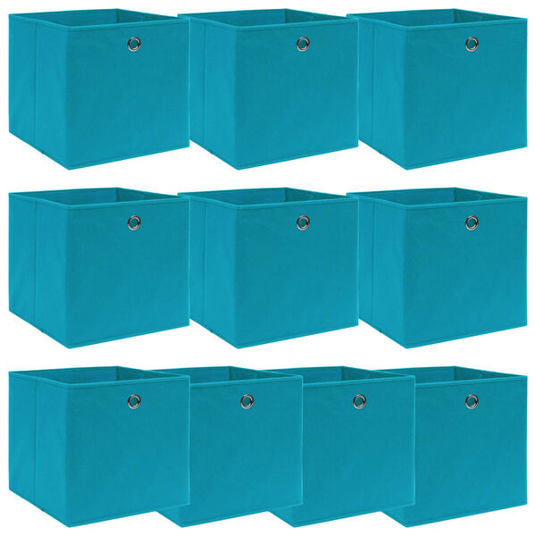 vidaXL Storage Boxes 10 pcs Baby Blue 32x32x32 cm Fabric