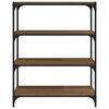 vidaXL Book Cabinet Brown Oak 80x33x100 cm Engineered Wood and Steel