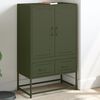 vidaXL Highboard Olive Green 68x39x111.5 cm Steel
