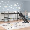 vidaXL Kids'Loft Bed Frame with Slide Black and Anthracite
