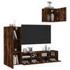 vidaXL 4 Piece TV Wall Units Smoked Oak Engineered Wood
