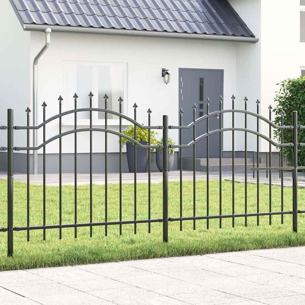 vidaXL Garden Fence Grey 240 x 140 cm Powder-coated steel