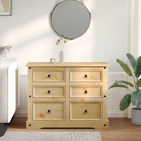 vidaXL Chest of Drawers Corona 112x48x91 cm Solid Wood Pine