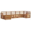 vidaXL Sectional Sofa Set 7 pcs Natural Solid Acacia Wood
