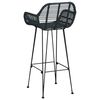 vidaXL Bar Chair 2 pcs Black 55 x 52 x 105 cm Rattan and Iron