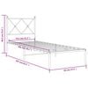 vidaXL Metal Bed Frame without Mattress with Headboard White 80x200cm