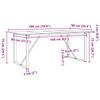 vidaXL Dining Table O-Frame 180x90x75 cm Solid Wood Pine and Steel