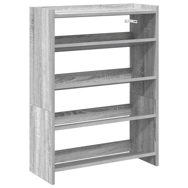 vidaXL Shoe Rack Grey Sonoma 60x25x81 cm Engineered Wood