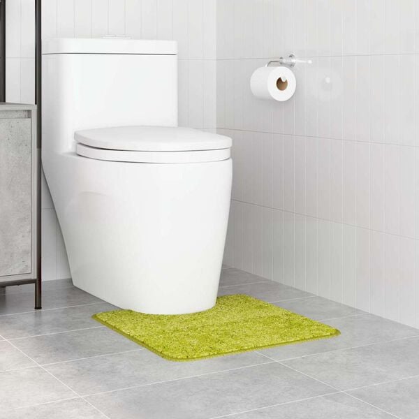 vidaXL Anti-slip Bath Mat with Toilet Cut Green 50 x 50 cm PP