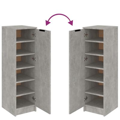 vidaXL Shoe Cabinet Concrete Grey 30x35x100 cm Engineered Wood