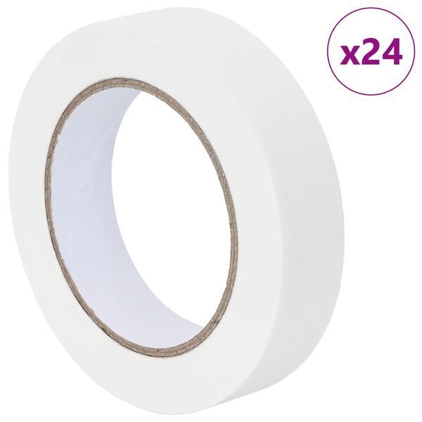 vidaXL Painter Masking Tapes 24 pcs White 25mm x 50m Paper
